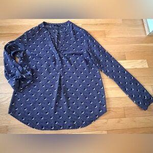 The Limited Dark Blue Crescent Print Blouse